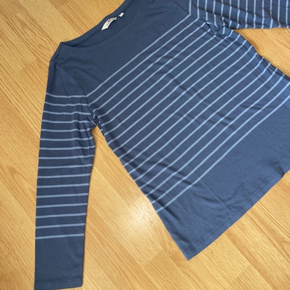 Women’s Vineyard Vines Long Sleeve Blue Striped Pima Cotton Blend Top Size XL - Picture 3 of 6